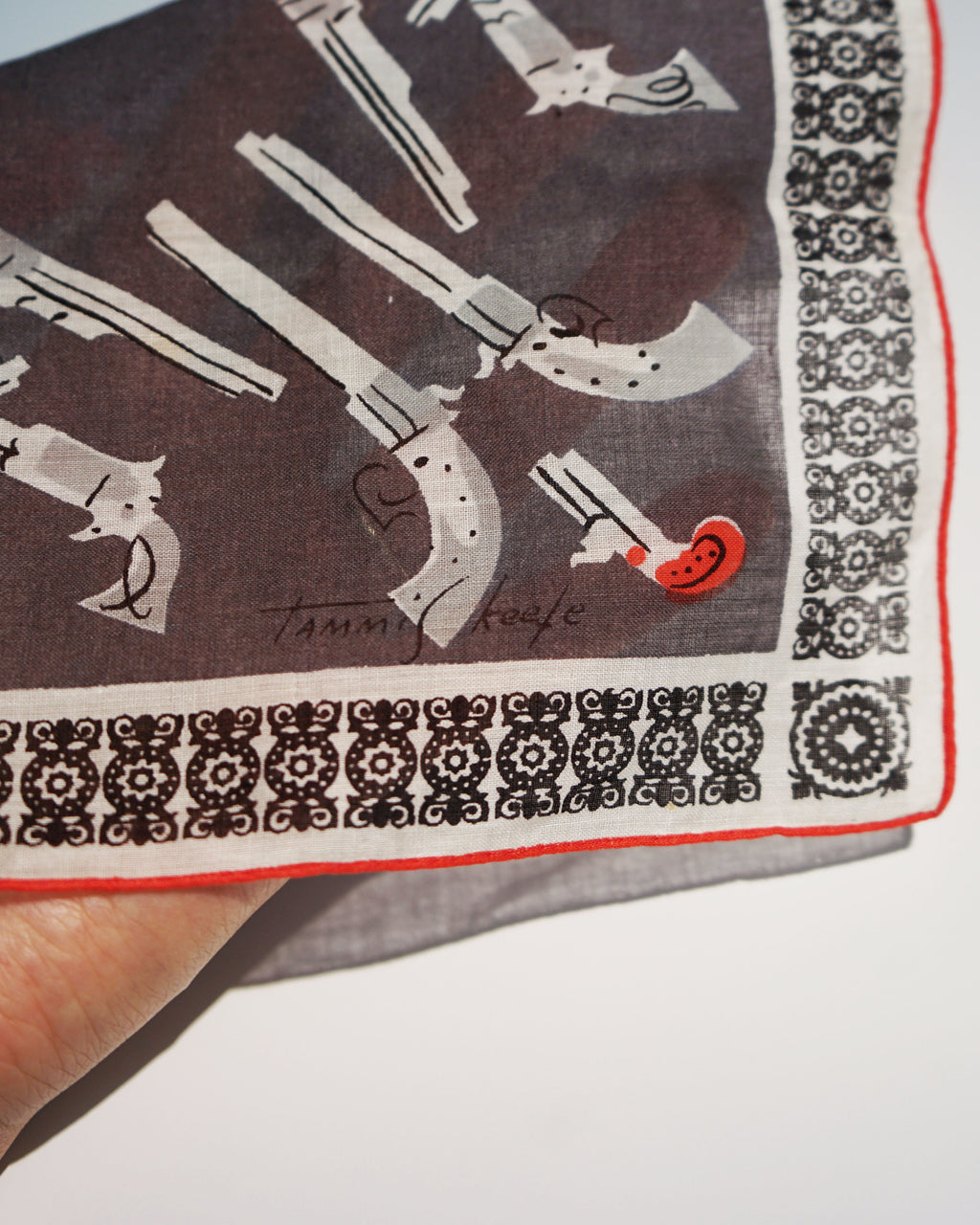 1950s Tammis Keefe 'Samuel Colt' Handkerchief